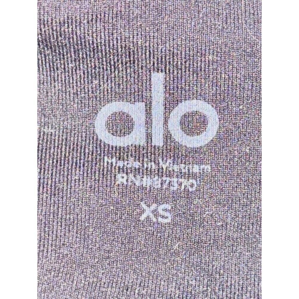 ALO YOGA Womens X-Small Black Full Length Sheila Leggings Mesh Faux Leather - Picture 6 of 6